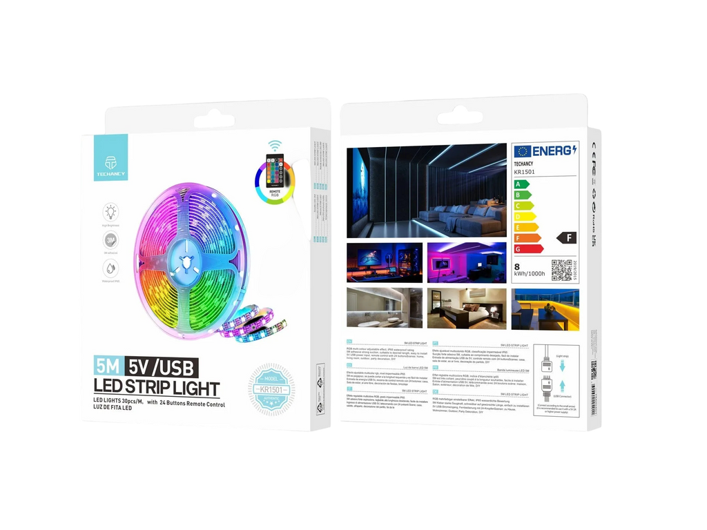 Techancy Fita LED 5M KR1501 RGB USB Light Strip